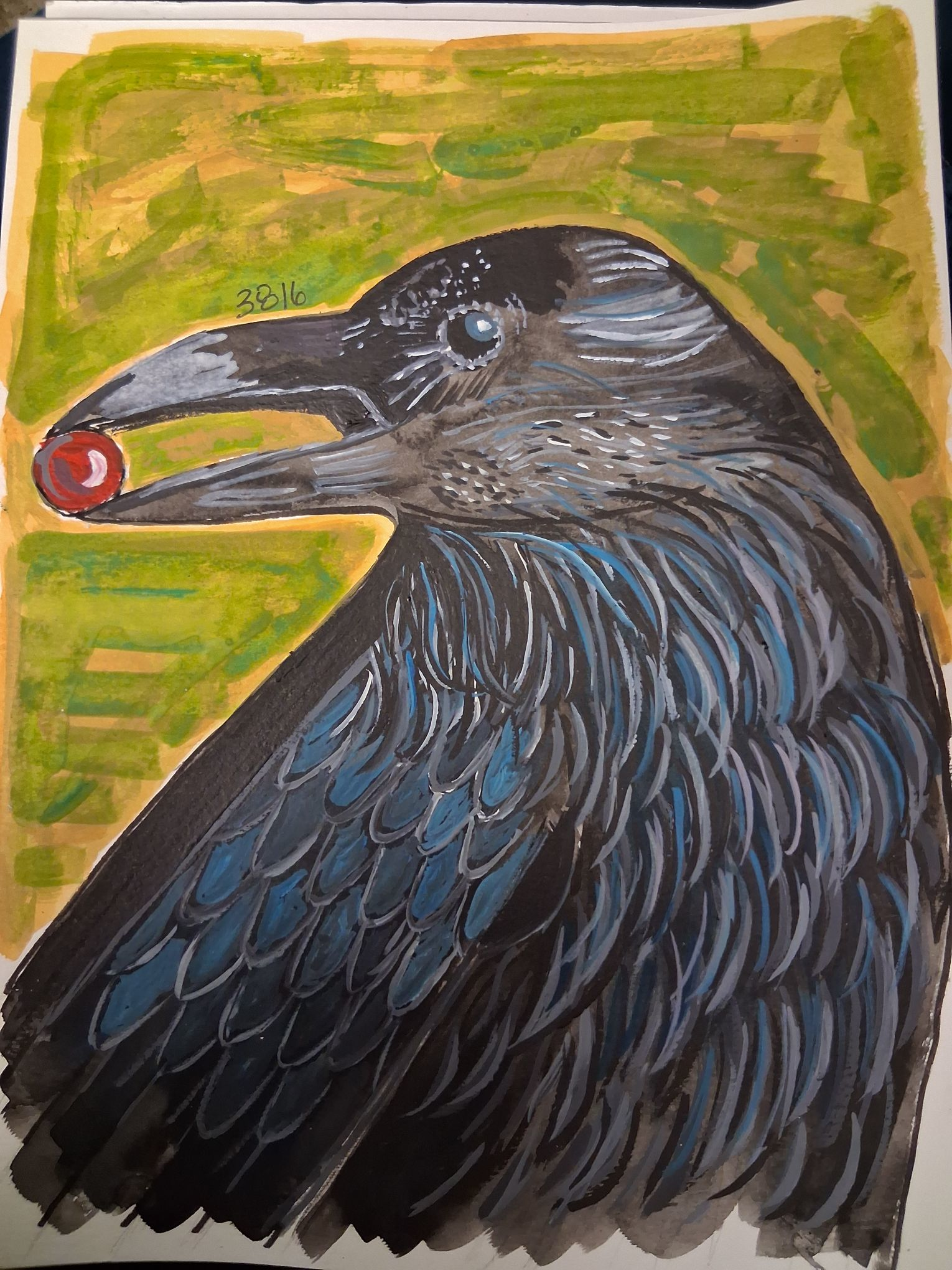 Bird in gouache
